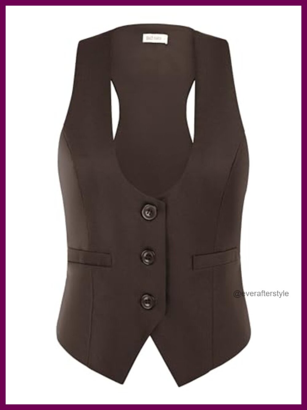 Suit Vest Top Dressy Casual Sleeveless Button Waistcoat for Work Office